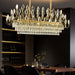 BAMDECOR C3347/OV Modern French Home Decor Luxury Crystal - leaf Chandelier LED Fashion Creativity Pendant Ceiling Lights(120cm - Gold) - Amazingooh Wholesale