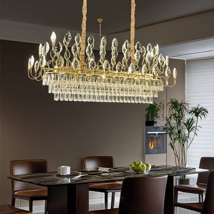 BAMDECOR C3347/OV Modern French Home Decor Luxury Crystal - leaf Chandelier LED Fashion Creativity Pendant Ceiling Lights(120cm - Gold) - Amazingooh Wholesale