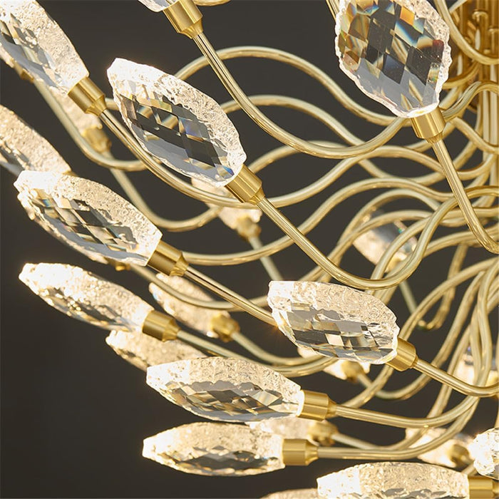 BAMDECOR C3348 Modern Luxury Crystal - leaf Chandelier LED Fashion Creativity Pendant Ceiling Lights(80cm - Gold) - Amazingooh Wholesale