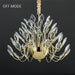 BAMDECOR C3349/1 Modern Luxury Crystal - leaf Chandelier LED Fashion Creativity Pendant Ceiling Lights(80cm - Gold) - Amazingooh Wholesale