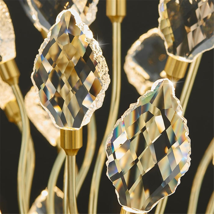 BAMDECOR C3349/1 Modern Luxury Crystal - leaf Chandelier LED Fashion Creativity Pendant Ceiling Lights(80cm - Gold) - Amazingooh Wholesale