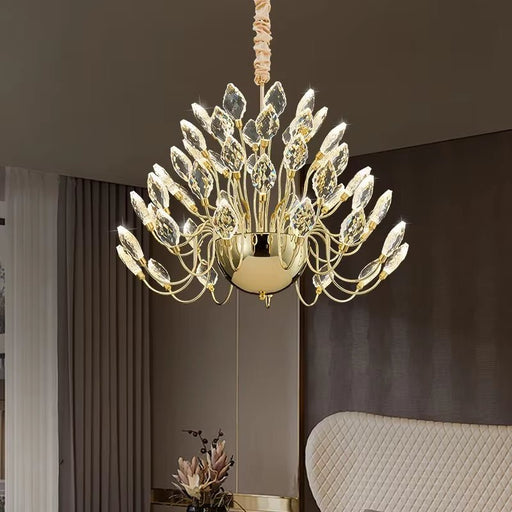 BAMDECOR C3349/1 Modern Luxury Crystal - leaf Chandelier LED Fashion Creativity Pendant Ceiling Lights(80cm - Gold) - Amazingooh Wholesale