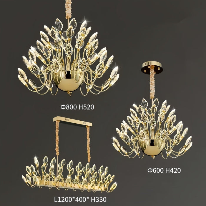BAMDECOR C3349/1 Modern Luxury Crystal - leaf Chandelier LED Fashion Creativity Pendant Ceiling Lights(80cm - Gold) - Amazingooh Wholesale