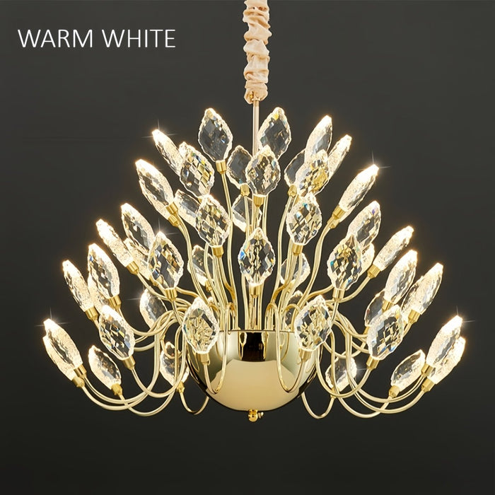 BAMDECOR C3349/1 Modern Luxury Crystal - leaf Chandelier LED Fashion Creativity Pendant Ceiling Lights(80cm - Gold) - Amazingooh Wholesale