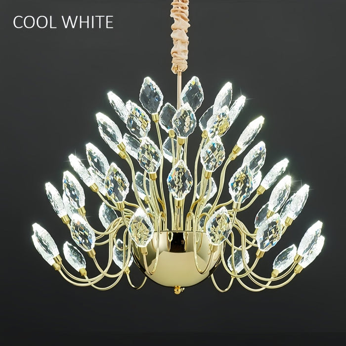 BAMDECOR C3349/1 Modern Luxury Crystal - leaf Chandelier LED Fashion Creativity Pendant Ceiling Lights(80cm - Gold) - Amazingooh Wholesale