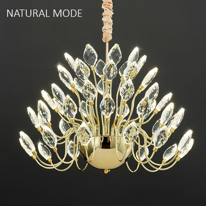 BAMDECOR C3349/1 Modern Luxury Crystal - leaf Chandelier LED Fashion Creativity Pendant Ceiling Lights(80cm - Gold) - Amazingooh Wholesale