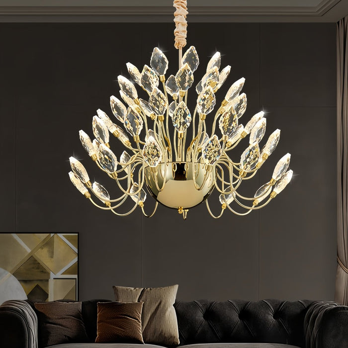 BAMDECOR C3349/1 Modern Luxury Crystal - leaf Chandelier LED Fashion Creativity Pendant Ceiling Lights(80cm - Gold) - Amazingooh Wholesale