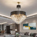 BAMDECOR C3355 Modern Crystal Chandelier Farmhouse Crystal Light Fixtures Hanging Ceiling Pendant Light (Black-60cm) - Amazingooh Wholesale