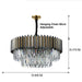 BAMDECOR C3355 Modern Crystal Chandelier Farmhouse Crystal Light Fixtures Hanging Ceiling Pendant Light (Black-60cm) - Amazingooh Wholesale