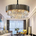 BAMDECOR C3355 Modern Crystal Chandelier Farmhouse Crystal Light Fixtures Hanging Ceiling Pendant Light (Black-60cm) - Amazingooh Wholesale