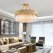 BAMDECOR C3356/1 Grande Single Layer Round Crystal Chandelier (Gold - 55cm) - Amazingooh Wholesale