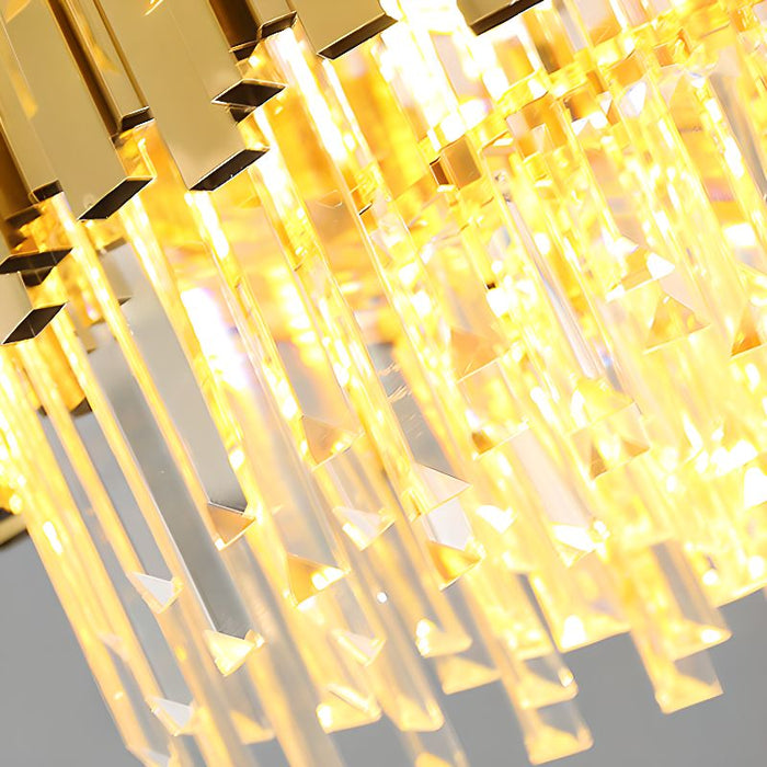 BAMDECOR C3356/2 Grande Two Layer Round Crystal Chandelier (Gold - 75cm) - Amazingooh Wholesale