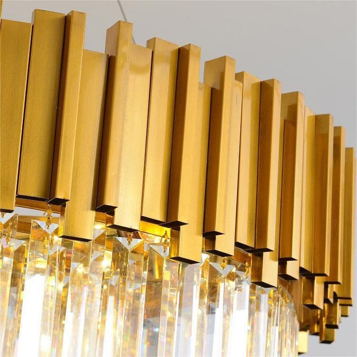 BAMDECOR C3356/OVAL Modern Oval Crystal Chandelier Gold Ceiling Light Luxury Pendant Lights 3 Colors Island Light Linear Chandeliers (L90xW35cm) - Amazingooh Wholesale
