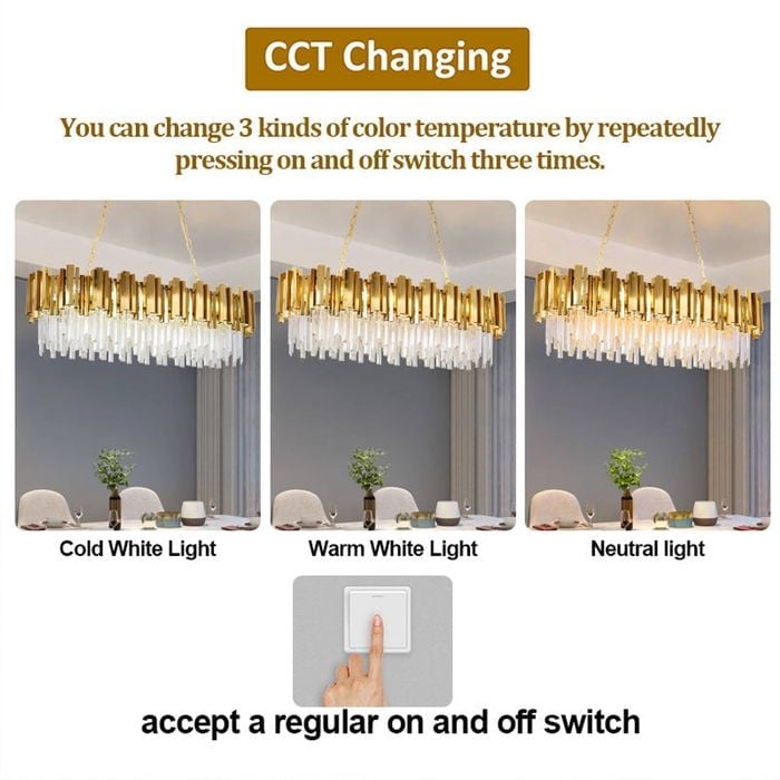 BAMDECOR C3356/OVAL Modern Oval Crystal Chandelier Gold Ceiling Light Luxury Pendant Lights 3 Colors Island Light Linear Chandeliers (L90xW35cm) - Amazingooh Wholesale