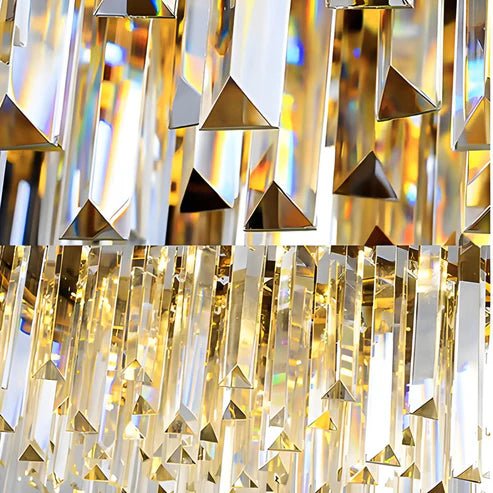 BAMDECOR C3356/OVAL Modern Oval Crystal Chandelier Gold Ceiling Light Luxury Pendant Lights 3 Colors Island Light Linear Chandeliers (L90xW35cm) - Amazingooh Wholesale