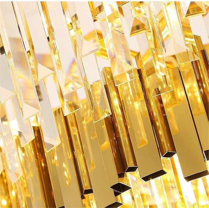 BAMDECOR C3356/OVAL Modern Oval Crystal Chandelier Gold Ceiling Light Luxury Pendant Lights 3 Colors Island Light Linear Chandeliers (L90xW35cm) - Amazingooh Wholesale
