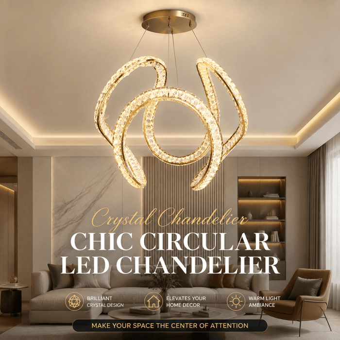 BAMDECOR C3602 60cm Modern Pendant Light Chic Circular LED Chandelier (Brass Gold) - Amazingooh Wholesale