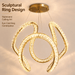 BAMDECOR C3602 60cm Modern Pendant Light Chic Circular LED Chandelier (Brass Gold) - Amazingooh Wholesale