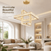 BAMDECOR C3603 Crystal Cube Frame LED Chandelier (Brass Gold) - Amazingooh Wholesale