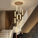 BAMDECOR C3605 15H Modern Oval Ring LED Chandeliers Decor Hanging Lamp Cristal Lustre (Gold) - Amazingooh Wholesale