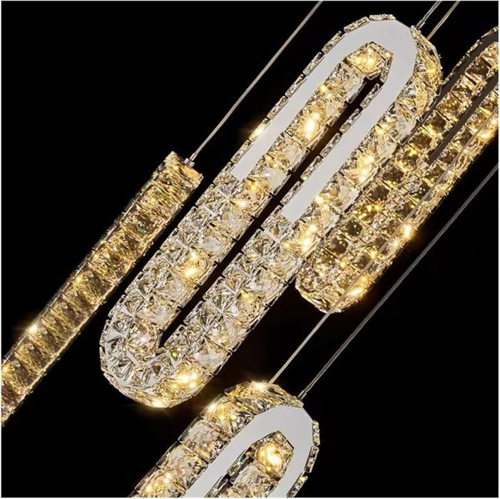 BAMDECOR C3605 15H Modern Oval Ring LED Chandeliers Decor Hanging Lamp Cristal Lustre (Gold) - Amazingooh Wholesale