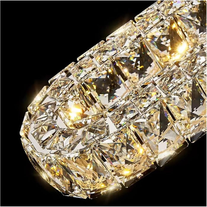 BAMDECOR C3605 15H Modern Oval Ring LED Chandeliers Decor Hanging Lamp Cristal Lustre (Gold) - Amazingooh Wholesale
