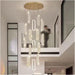 BAMDECOR C3605 15H Modern Oval Ring LED Chandeliers Decor Hanging Lamp Cristal Lustre (Gold) - Amazingooh Wholesale