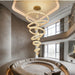BAMDECOR C3618 Large Swirl Modern Crystal Ring Chandeliers Contemporary Round Chandelier Crystal Pendant Light(Gold-Six Rings) - Amazingooh Wholesale