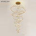 BAMDECOR C3618 Large Swirl Modern Crystal Ring Chandeliers Contemporary Round Chandelier Crystal Pendant Light(Gold-Six Rings) - Amazingooh Wholesale