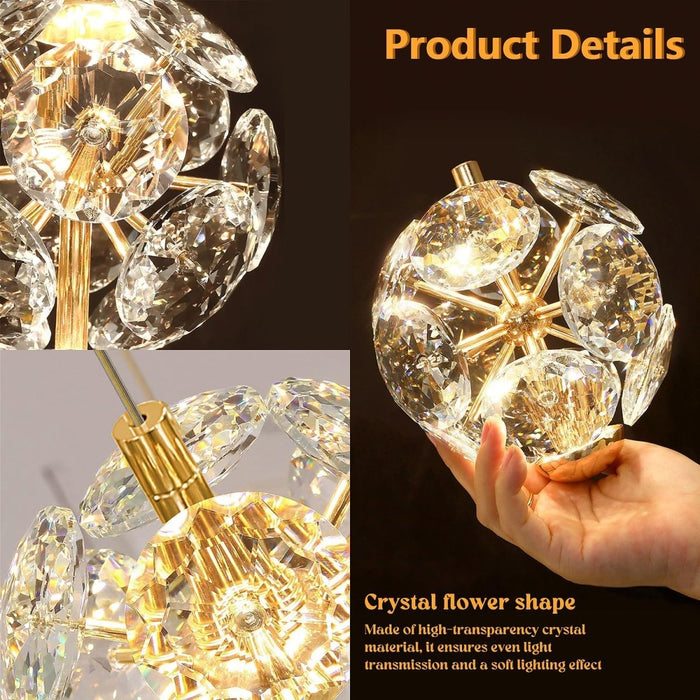 BAMDECOR C3618 Large Swirl Modern Crystal Ring Chandeliers Contemporary Round Chandelier Crystal Pendant Light(Gold-Six Rings) - Amazingooh Wholesale