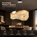BAMDECOR C3628 Modern Luxury Crystal Ribbon Pendant Chandelier (Black-60cm) - Amazingooh Wholesale