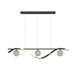 BAMDECOR Chandelier, Modern LED Adjustable Hanging Light Glass Globe Shade Strip Chandelier Apply to Dining Room Kitchen Island Bar Decorative Lighting(Black,Trichromatic Light) - Amazingooh Wholesale