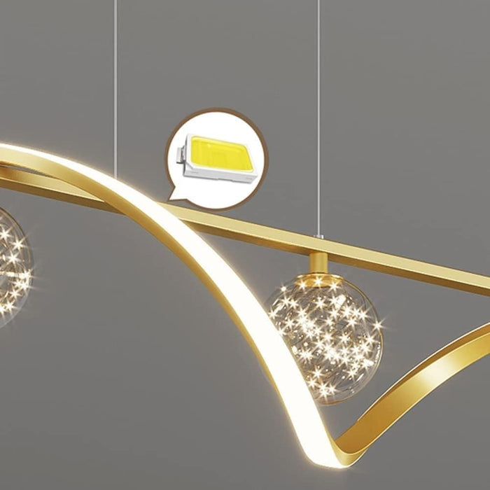 BAMDECOR Chandelier, Modern LED Adjustable Hanging Light Glass Globe Shade Strip Chandelier Apply to Dining Room Kitchen Island Bar Decorative Lighting(Black,Trichromatic Light) - Amazingooh Wholesale