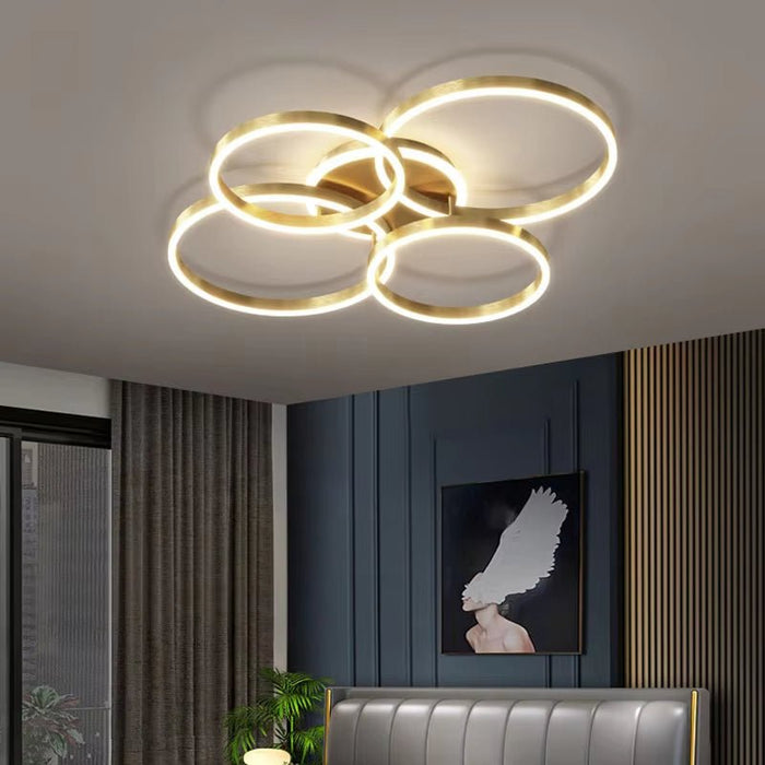 BAMDECOR Gold Modern Minimalist Round LED Ceiling Light Adjustable 3 - Color Modes for Bar, Dining Room, Office - Amazingooh Wholesale