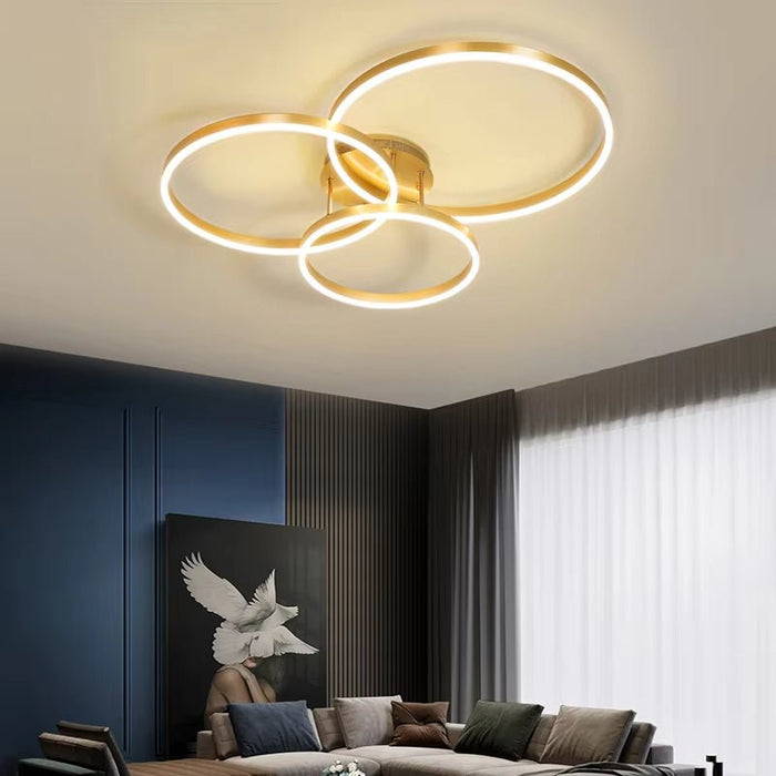 BAMDECOR Gold Modern Minimalist Round LED Ceiling Light Adjustable 3 - Color Modes for Bar, Dining Room, Office - Amazingooh Wholesale