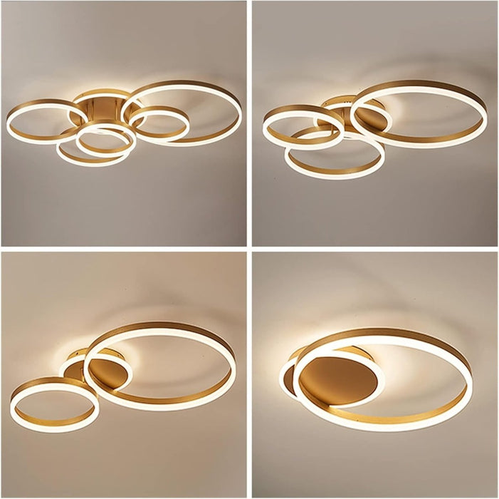 BAMDECOR Gold Modern Minimalist Round LED Ceiling Light Adjustable 3 - Color Modes for Bar, Dining Room, Office - Amazingooh Wholesale