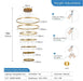 BAMDECOR Gold Nordic Home Decor Dining Room Pendant lamp lights Ceiling Lamp Hanging Light Chandelier Lamps (7 Rings - Gold) - Amazingooh Wholesale