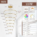 BAMDECOR Gold Nordic Home Decor Dining Room Pendant lamp lights Ceiling Lamp Hanging Light Chandelier Lamps (8 Rings - Gold) - Amazingooh Wholesale