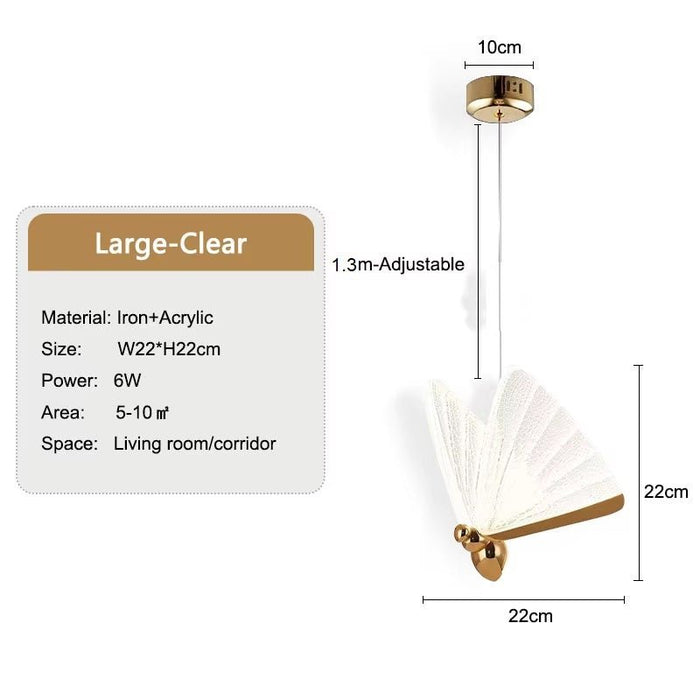 BAMDECOR LED Modern Bedroom Bedside Creative Butterfly Hanging Chandelier Light Fixtures for Stairs Nordic Decoration - Amazingooh Wholesale