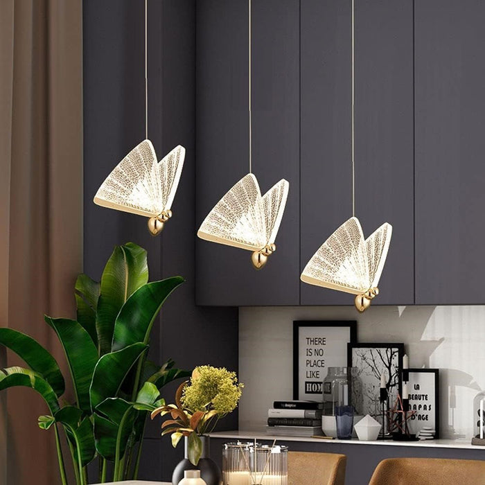 BAMDECOR LED Modern Bedroom Bedside Creative Butterfly Hanging Chandelier Light Fixtures for Stairs Nordic Decoration - Amazingooh Wholesale