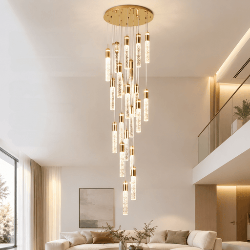 BAMDECOR LT01 Modern Bar 18-Lights Crystal Modern Led Chandelier for Dining Room, Luxury Dimmable Enterway Led Pendant Lights Fixture (Gold) - Amazingooh Wholesale