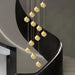 BAMDECOR LT02 12 Hanging Crystal Cube Chandelier LED Chandelier for Dining Room, Luxury Dimmable Enterway Led Pendant Lights Fixture (Gold) - Amazingooh Wholesale
