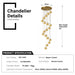 BAMDECOR LT02 18 Hanging Crystal Cube Chandelier LED Chandelier for Dining Room, Luxury Dimmable Enterway Led Pendant Lights Fixture (Gold) - Amazingooh Wholesale