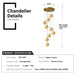 BAMDECOR LT02 9 Hanging Crystal Cube Chandelier LED Chandelier for Dining Room, Luxury Dimmable Enterway Led Pendant Lights Fixture (Gold) - Amazingooh Wholesale