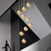 BAMDECOR LT02 9 Hanging Crystal Cube Chandelier LED Chandelier for Dining Room, Luxury Dimmable Enterway Led Pendant Lights Fixture (Gold) - Amazingooh Wholesale