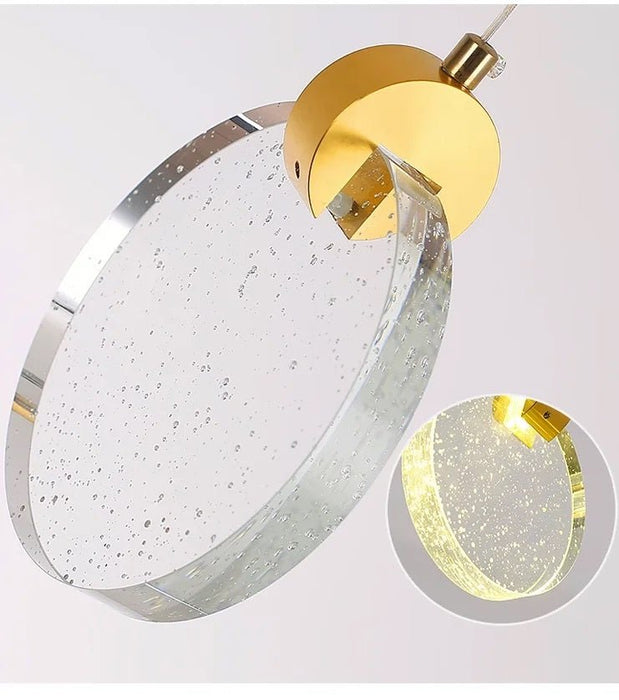 BAMDECOR LT03 11 Hanging Circle Crystal Chandelier for Dining Room, Luxury Dimmable Enterway Led Pendant Lights Fixture (Gold) - Amazingooh Wholesale