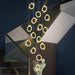 BAMDECOR LT04 15 Golden Round Acrylic Chandelier for Villa Stair Home Decoration Modern Style Exquisite Chandelier (Gold) - Amazingooh Wholesale