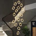 BAMDECOR LT04 15 Golden Round Acrylic Chandelier for Villa Stair Home Decoration Modern Style Exquisite Chandelier (Gold) - Amazingooh Wholesale