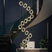 BAMDECOR LT04 15 Golden Round Acrylic Chandelier for Villa Stair Home Decoration Modern Style Exquisite Chandelier (Gold) - Amazingooh Wholesale