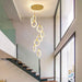 BAMDECOR LT04 9 Golden Round Acrylic Chandelier for Villa Stair Home Decoration Modern Style Exquisite Chandelier (Gold) - Amazingooh Wholesale